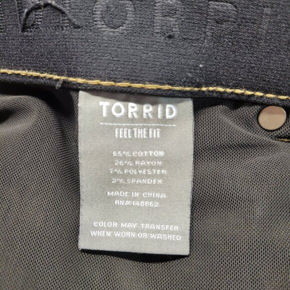 Torrid 24T Medium Wash Denim Blue Ripped Faded Distressed Stretch Skinny Jeans - Picture 8 of 10